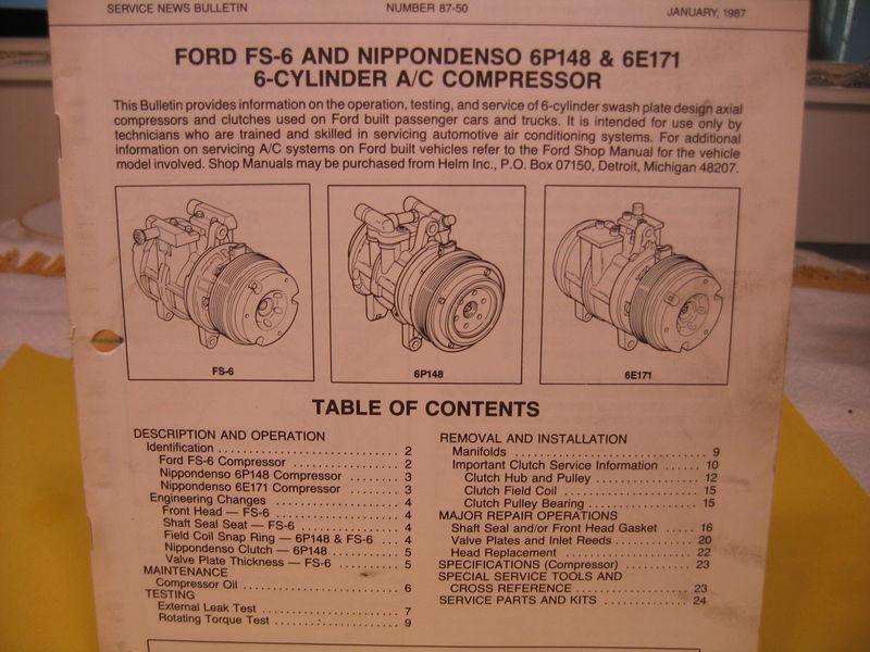 Servicing  ford fs-6 & nippondenso 6p148 & 6e171 comp