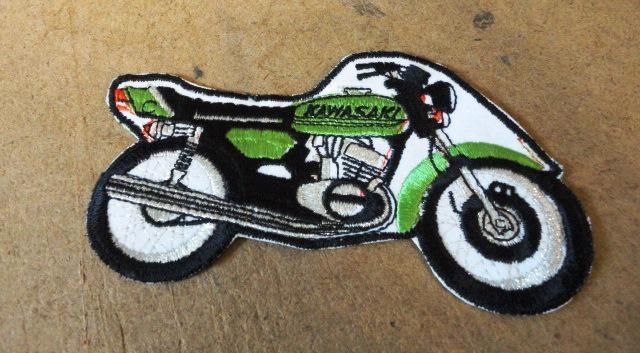 Vinatge kawasaki motorcyle embroidered sew on patch