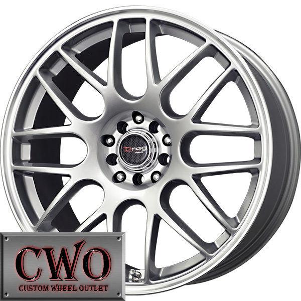 17 silver drag dr-34 wheels rims 5x100/5x114.3 5 lug civic mazda 3 6 wrx accord