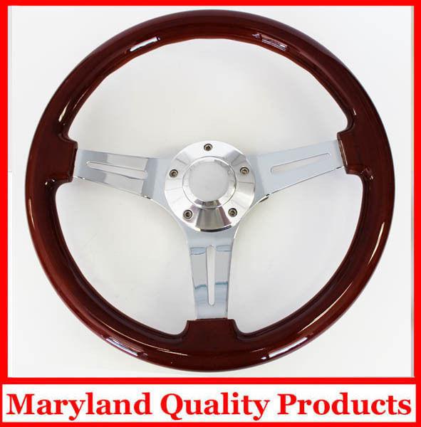 Blazer c10 c20 c30 chevy pick up steering wheel wood mahogany 14" hi gloss