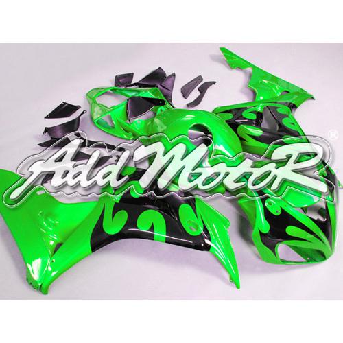 Injection molded fit fireblade cbr1000rr 06 07 flames green fairing 16n33