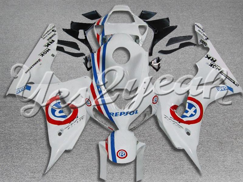 Injection molded fit fireblade cbr1000rr 06 07 repsol white fairing zn127