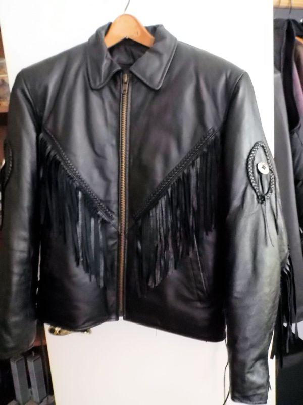 Leather motorcycle jacket women's m