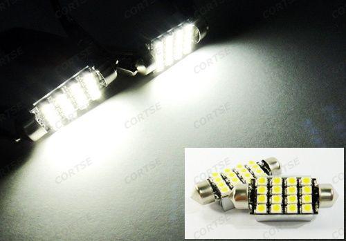 2 error free 16 smd led 6418 bulb white dome license plate light mercedes bmw vw