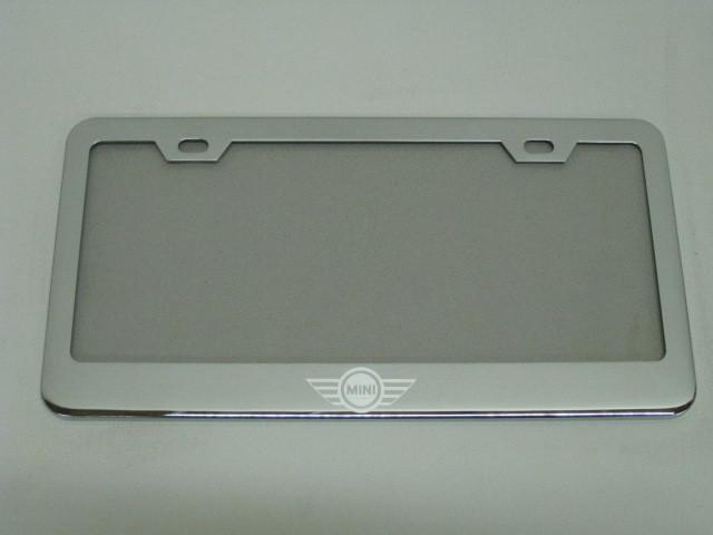 Mini cooper *logo* chrome metal license plate frame +screw caps