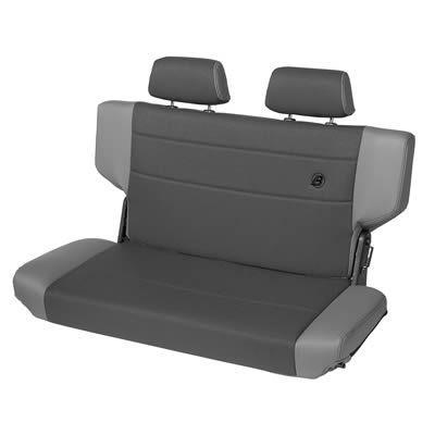 Bestop seat trailmax fold and tumble rear bench fabric charcoal jeep wrangler