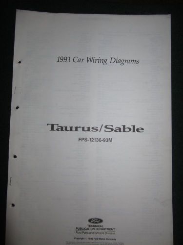 1993 taurus sable electrical wiring diagram manual schematic sheets oem