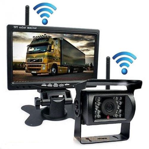 Wireless reversing 7&#039;&#039;car rear view monitor+backup camera 2x antenna for truck