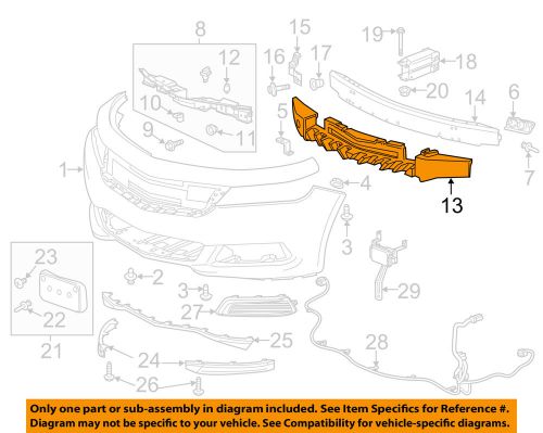 Chevrolet gm oem 14-15 impala front bumper grille-absorber 22997123