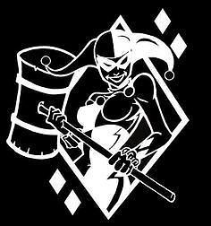 Harley quinn batman white vinyl car/laptop/window/wall decal-0z-64ht-yk2z