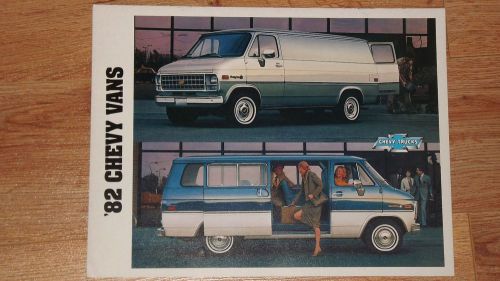 1982 chevy chevrolet van original dealership sales brochure