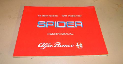 Alfa romeo spider 1991 owners manual - 50 state version new