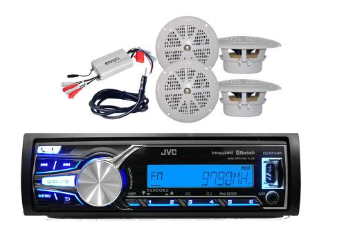 New kd-x31mbs boat usb aux ipod iphone control radio, 800w amp,antenna, speakers