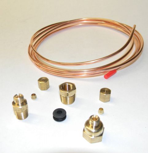 Mechanical boost gauge install kit with fittings &amp; 12 ft copper line new