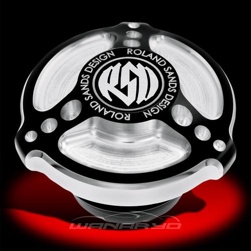 Rsd contrast cut tracker billet aluminum gas cap, vented for 1996-2013 harleys