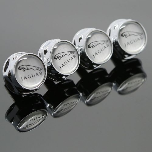 4pcs for jaguar all model car logo license plate frame screw bolt cap cover