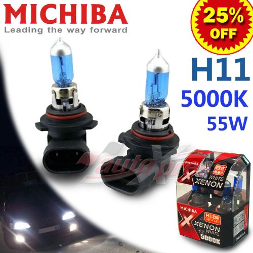 Michiba h11 12v 5000k 55w diamond xenon white light bulbs ford front fog lamp