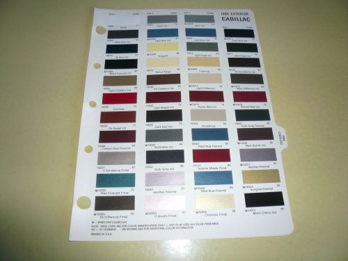 1986 cadillac r-m color chip paint sample