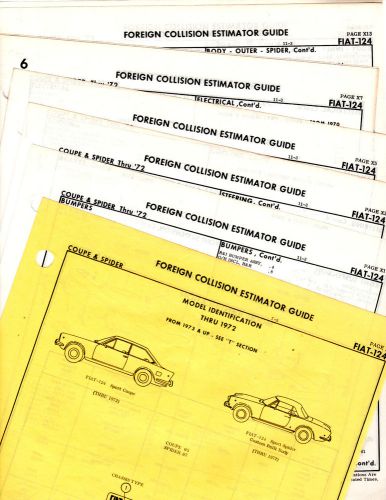 Thru 1972 fiat 124 72 body parts list crash sheets mf re