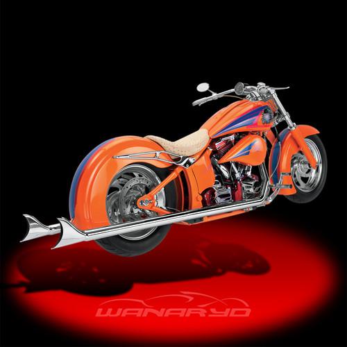 Samson true duals w/23 1/2 inch longtails for 2007-2011 harley softail