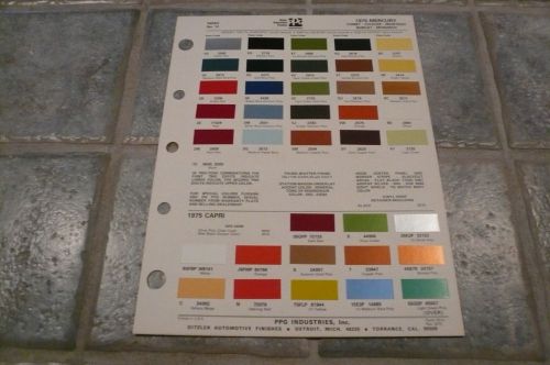 1975 mercury ditzler ppg color chip paint sample - comet cougar monarch bobcat