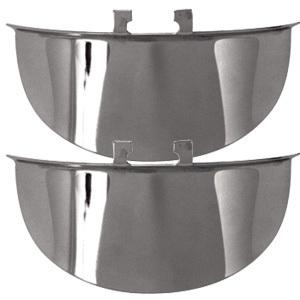 4 1/2 inch  spotlight visors pair harley chrome plated stamped steel new