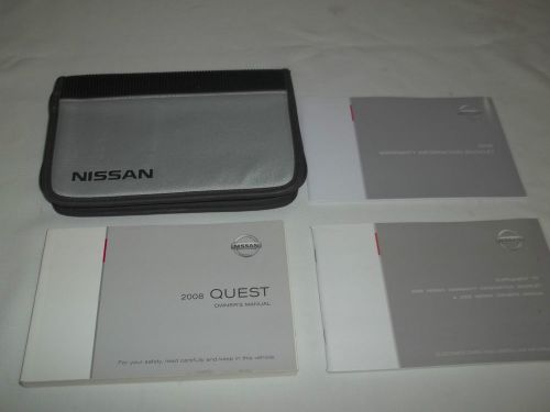 2008 nissan quest owner manual 5/pc.set &amp; nissan premium zippered factory case,,