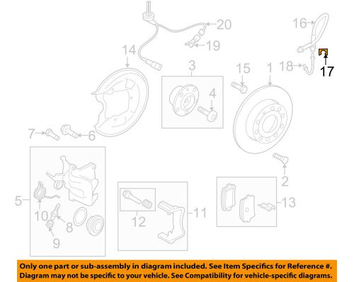 Audi oem 08-15 tt quattro brake-rear-brake hose retainer 191611715