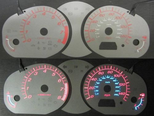 2003 2004 mazda 6 mazda6 silver face reverse glow gauges for cluster red accent