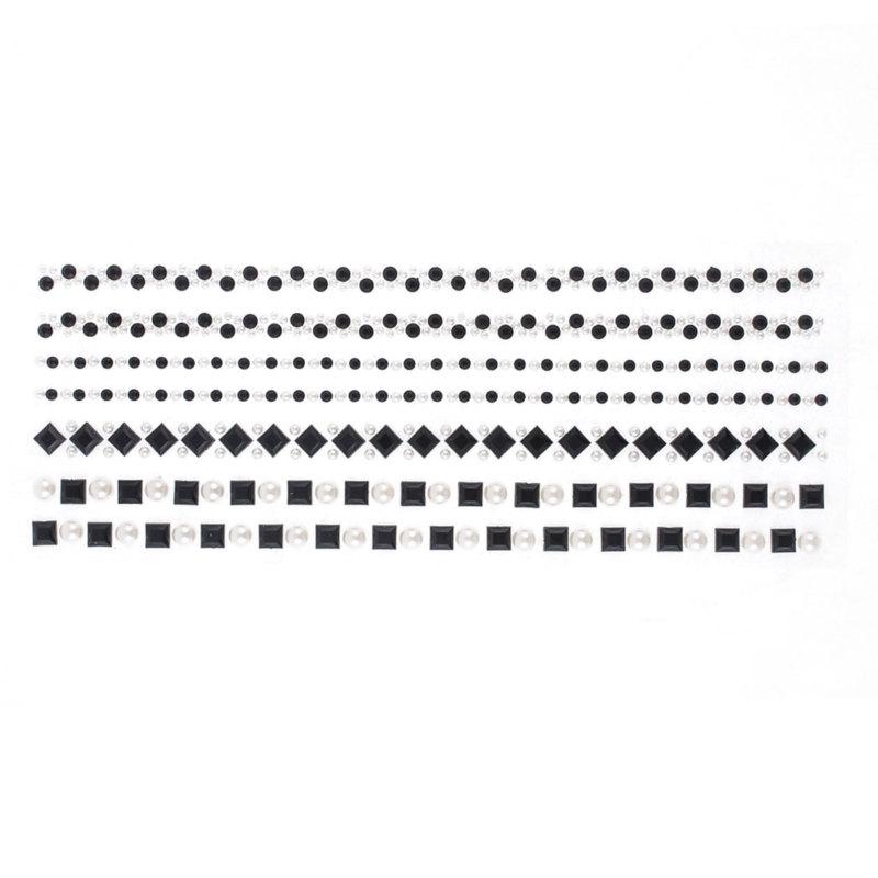 Plastic beads square design decor vehicles car phone sticker white black