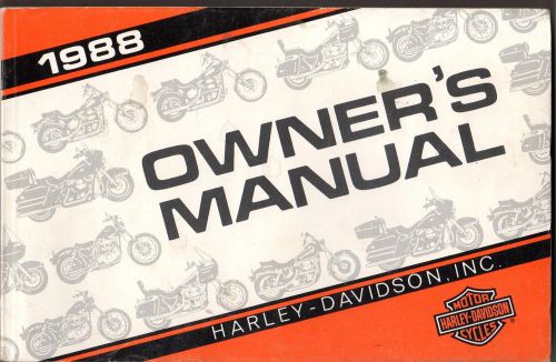 1988 harley davidson motorcycle owner&#039;s manual p/n 99466-88 (155)