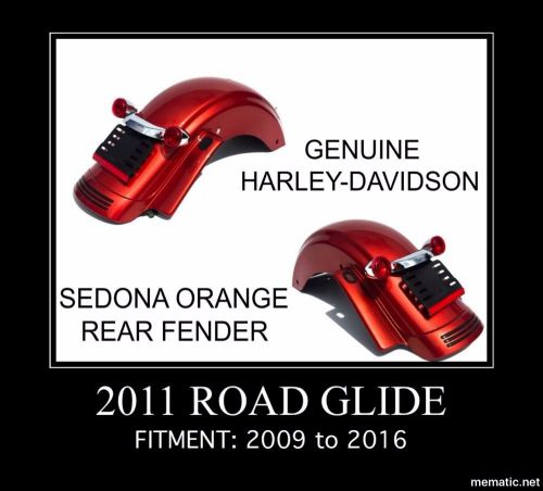 Genuine harley davidson road glide touring sedona orange rear fender