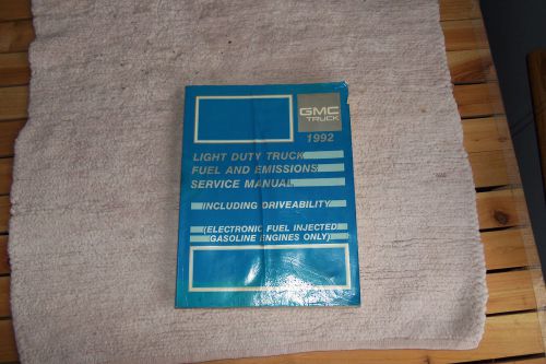 1992 &#039;92 gmc truck c/k fuel/ emmission shop manual gas engine