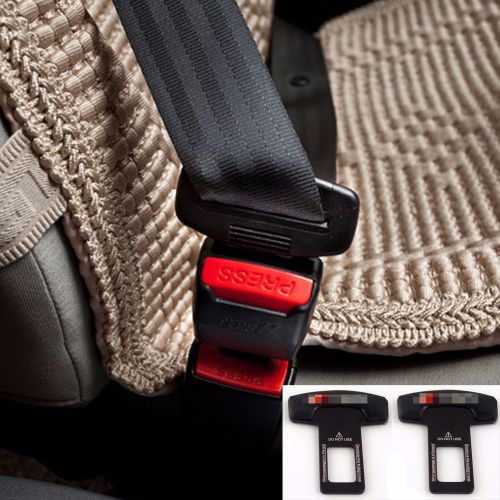 2x black car seat belt control buckle clasp insert plug eliminate stop alarm