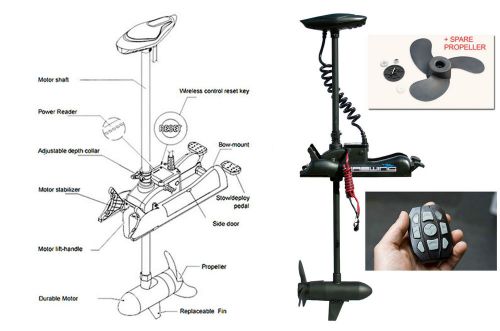 80 lbs trolling motor bow mount 24 volts variable speed + spare propeller