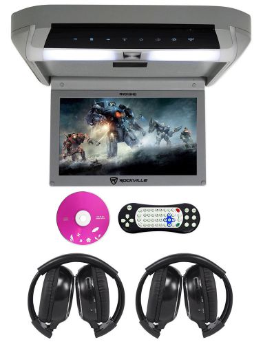 Rockville rvd10hd-gr 10.1&#034; flip down monitor dvd player, hdmi, usb+headphones