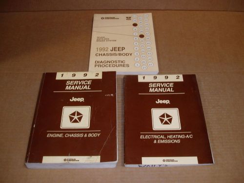 1992 jeep wrangler cherokee commanche truck service shop dealer repair manual