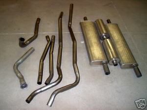 1954 cadillac dual exhaust system, 304 stainless, with resonators