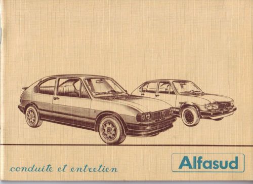 User&#039;s manual alfa romeo alfa alfasud original &#039;80