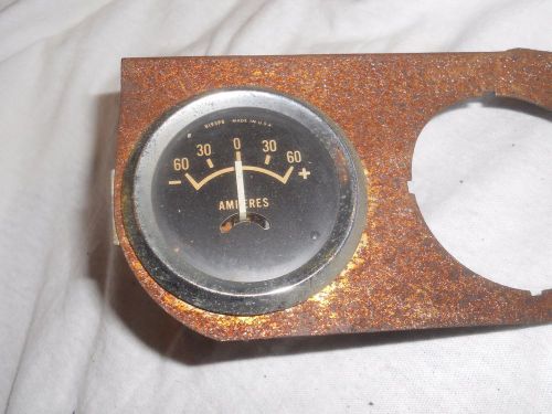 Amp gauge &amp; bracket for ratrod, -60 to +60 amperes, rusty, crusty,perfect retro!