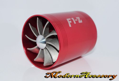 New usa red air intake turbonator dual fan turbo supercharger gas fuel saver p