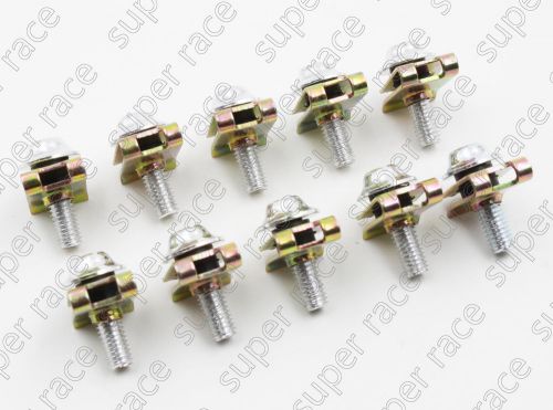 10 pcs useful silver fairing bolts m5 5mm spire speed fastener clips spring nuts