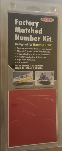 Boat registration 2&#034;  number &amp; letter kit standard red