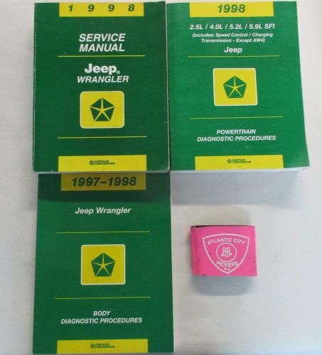 1998 jeep wrangler service shop repair manual set