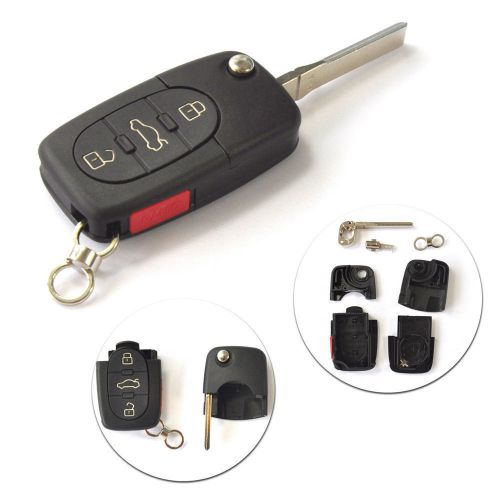 3+1 panic remote flip folding key shell case for audi a4 a6 a8 tt 4 buttons