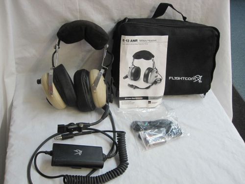 Flightcom e-13 anr noise reduction head set w/case