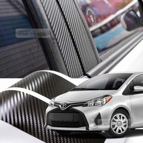 Carbon black b pillar post decal molding sticker 4p for toyota 2011-2016 yaris