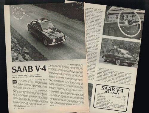 Vintage 1967 saab v-4 road test {brochure info} by road &amp; track, v4