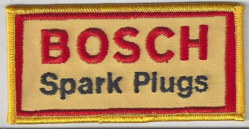 Bosch racing patch 4-3/8 inches long size new iron on embroidered us seller plug