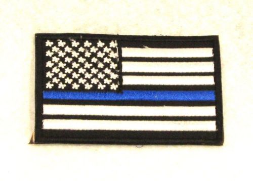 Us flag white on black with blue small badge biker vest jacket motorcycle patch